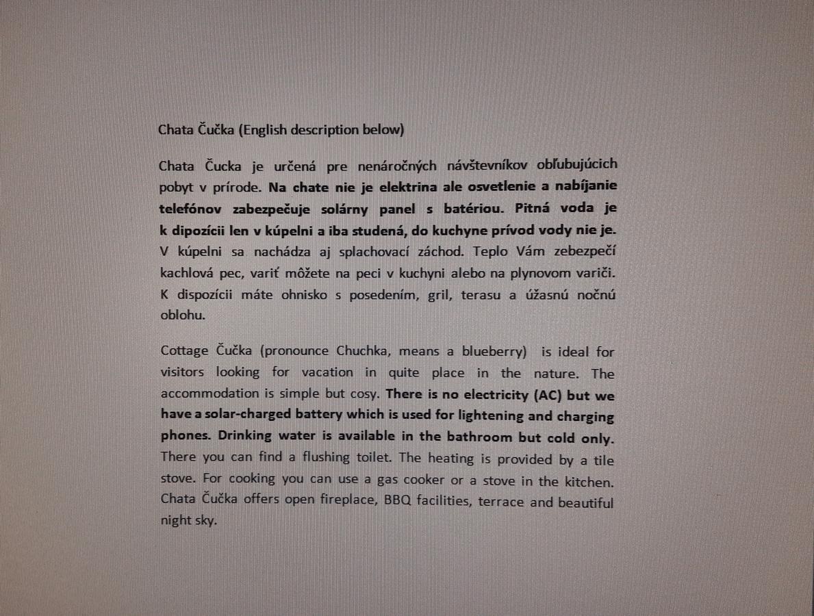 Chata Cucka Villa Pribilina Kültér fotó